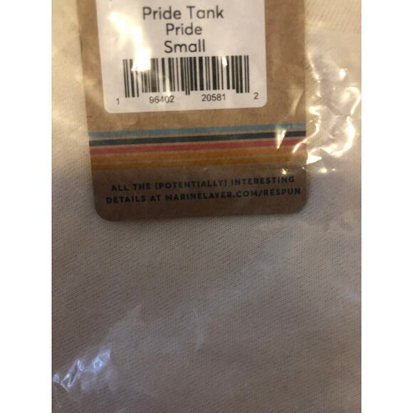 Marine Layer Pride Giving Tank Sleeveless Graphic Print Muscle Tee Cream NWT S - Picture 6 of 7